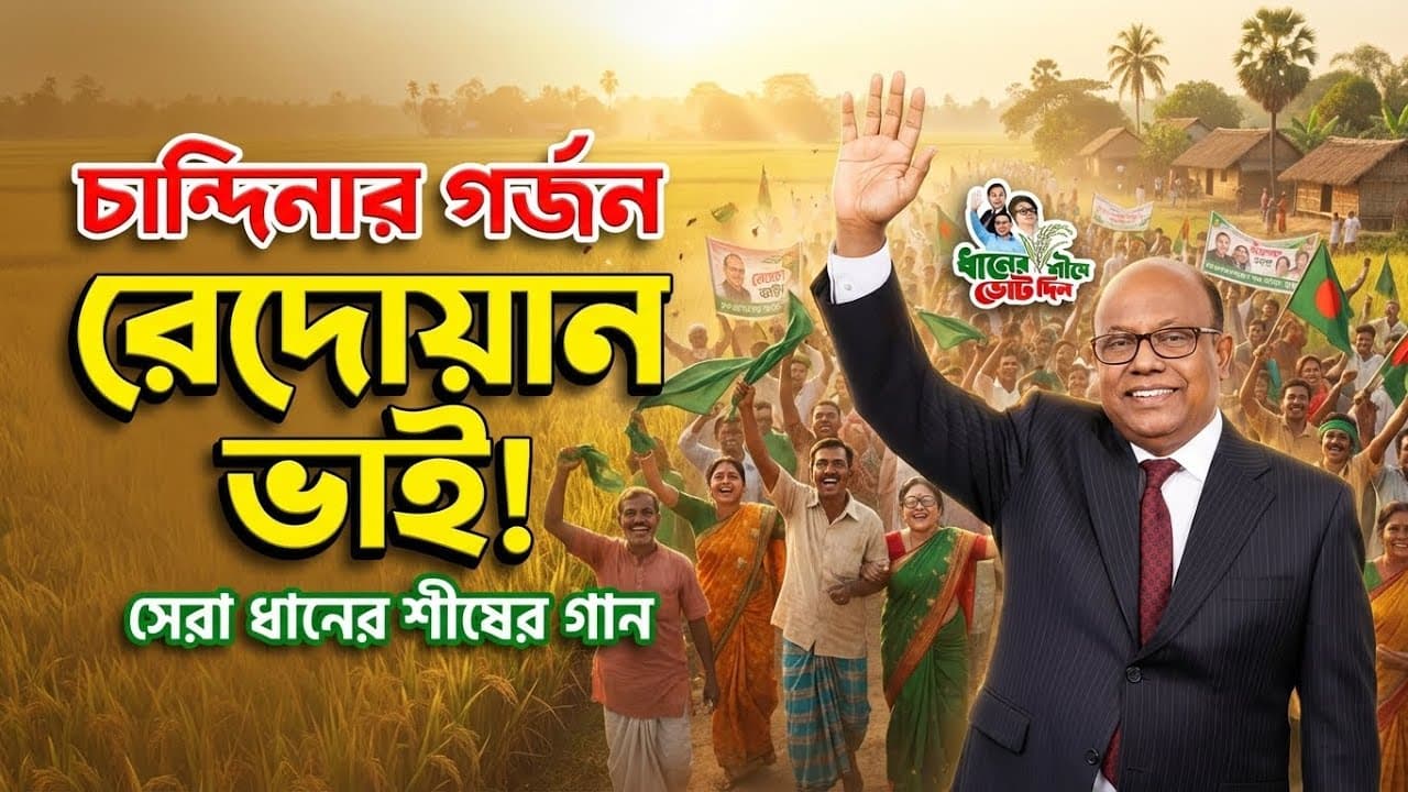 চান্দিনার গর্জন! 🔥 রেদোয়ান ভাই আইলো রে | ধানের শীষের সেরা নির্বাচনী গান ২০২৬
